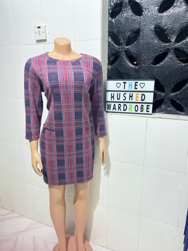 Cozy plaid mini dress