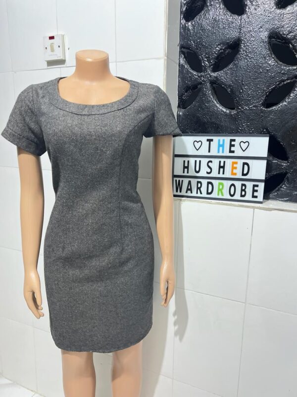 Classic charcoal gray sheath dress