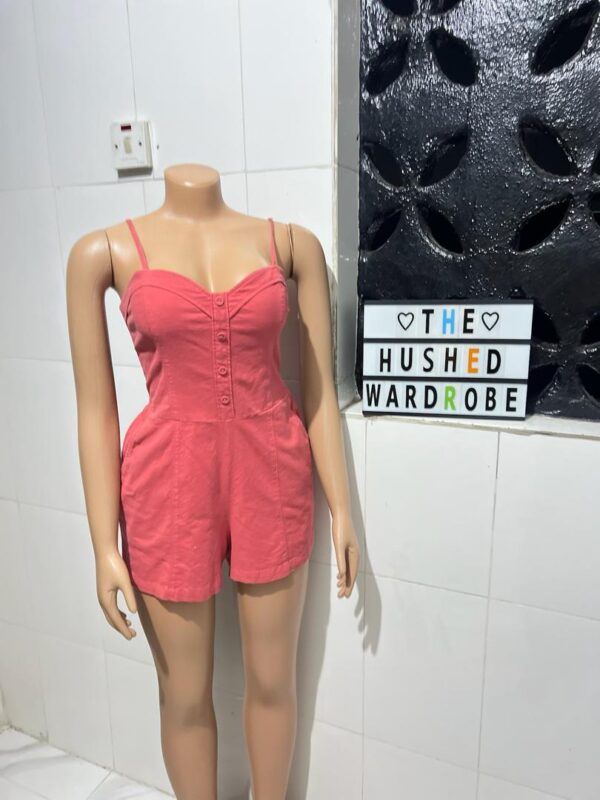 Flirty coral romper