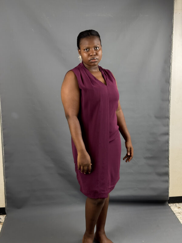 Sophisticated magenta shift dress - Image 3