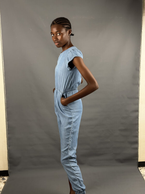 Blue Chambray Jumpsuit - Image 2