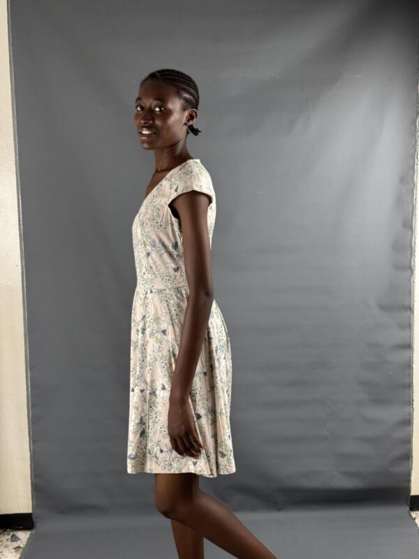 Romantic cream floral dress - Image 3