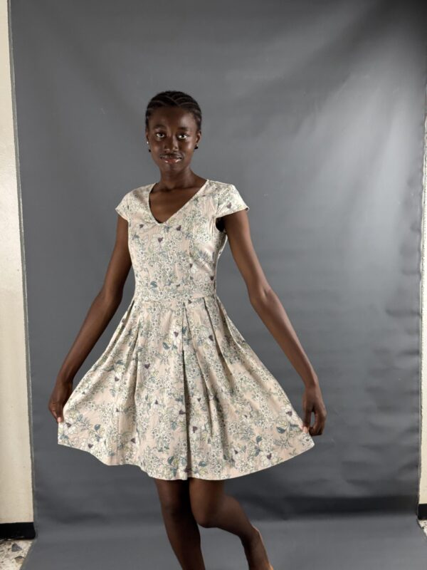 Romantic cream floral dress