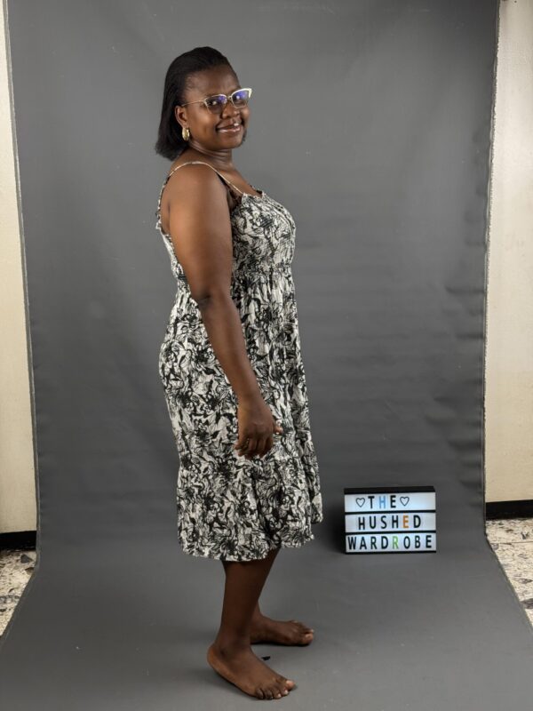 Breezy Monochrome floral Dress - Image 6
