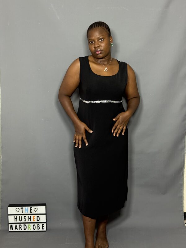 Elegant black midi dress